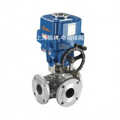Q944F防爆電動三通球閥，法蘭三通球閥