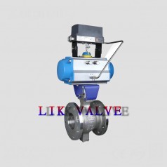 進口氣動法蘭V型球閥-智能調(diào)節(jié)氣動V型球閥