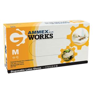 愛馬斯 一次性乳膠手套 TLFGWC 淡黃色無粉
